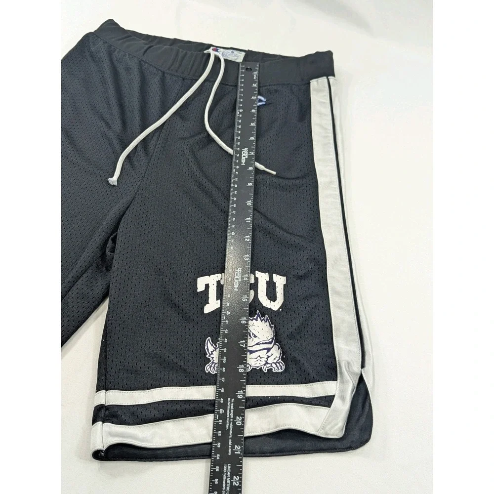 TCU Horned Toads  Football Champion Vintage Black Mesh Shorts Size Small‎